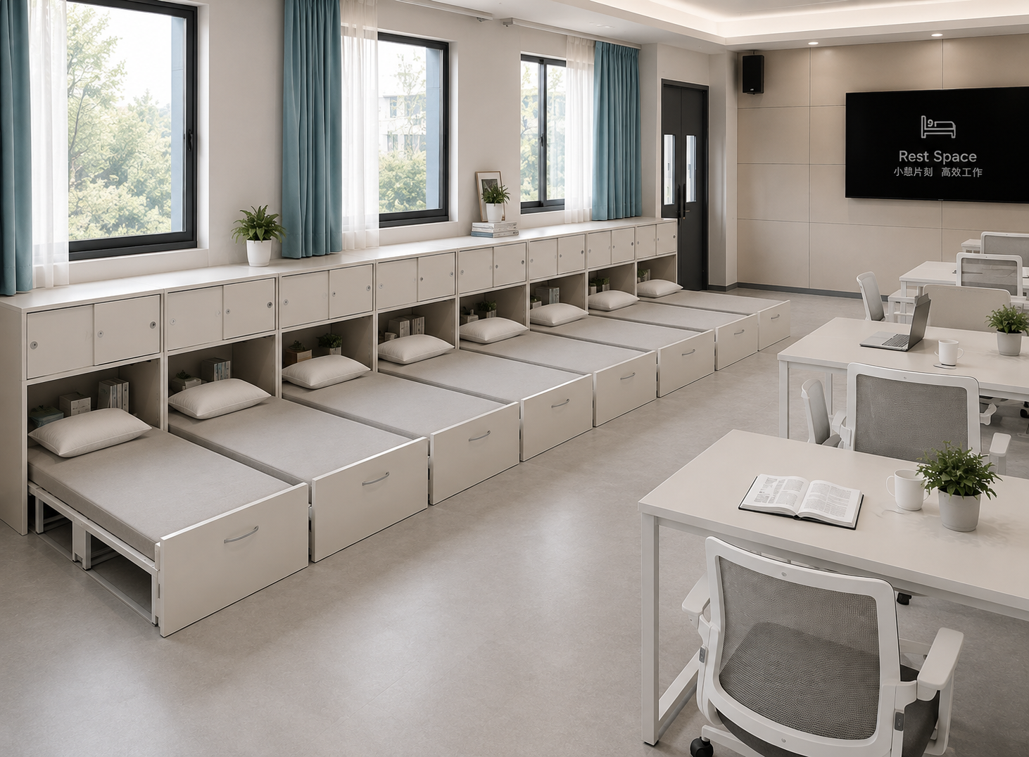 Space-saving beds and furniture for schools and compact spaces