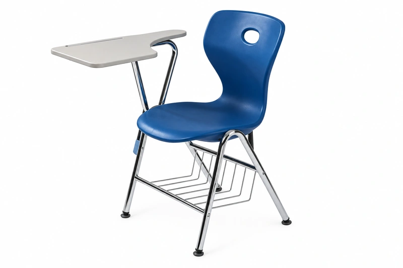 BEXMIO blue tablet arm chair for classrooms and training rooms